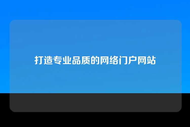 打造专业品质的网络门户网站