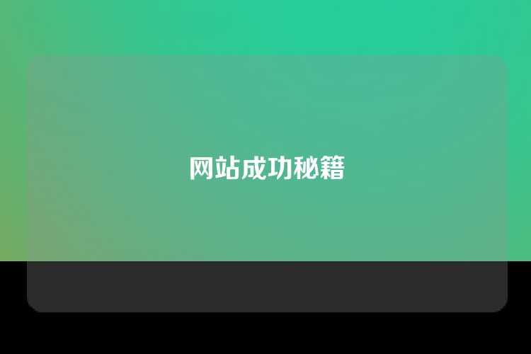 网站成功秘籍