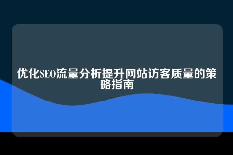 优化SEO流量分析提升网站访客质量的策略指南