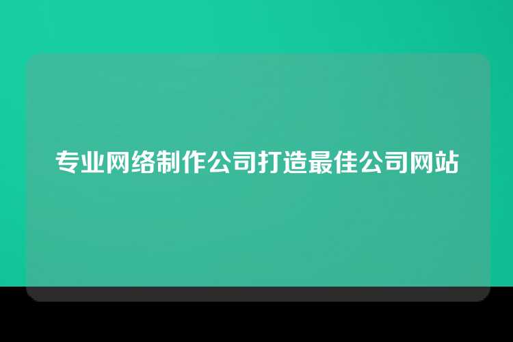 专业网络制作公司打造最佳公司网站
