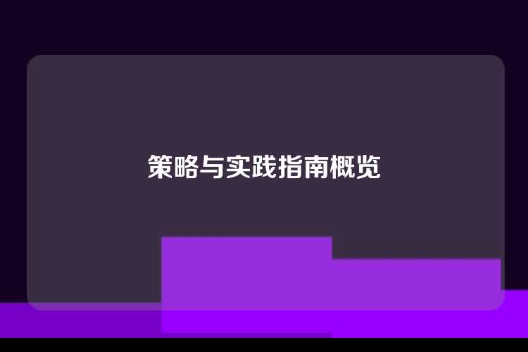 策略与实践指南概览