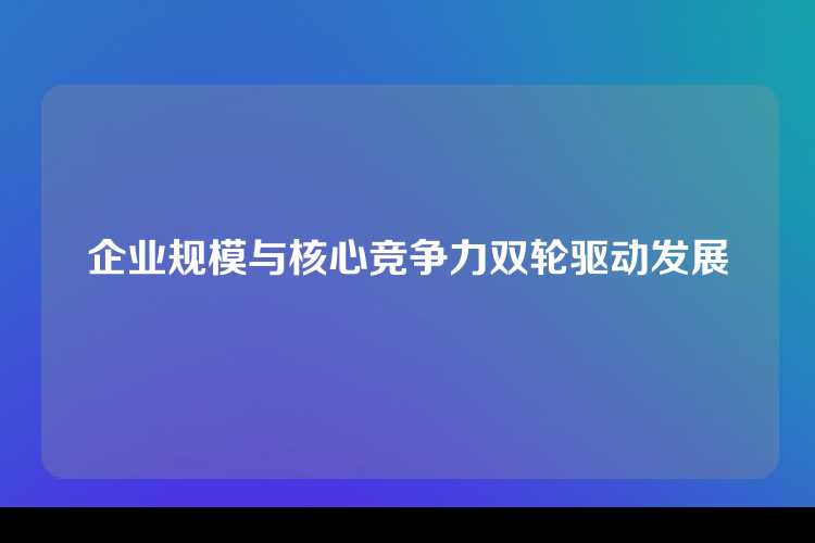 企业规模与核心竞争力双轮驱动发展