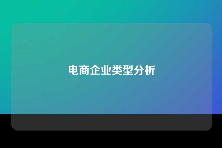 电商企业类型分析