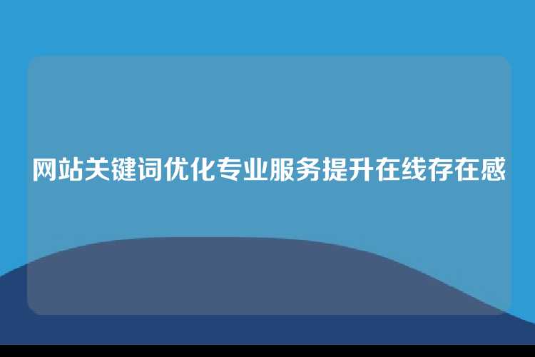 网站关键词优化专业服务提升在线存在感