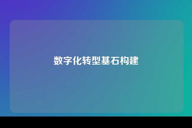 数字化转型基石构建