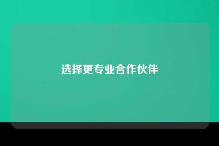 选择更专业合作伙伴