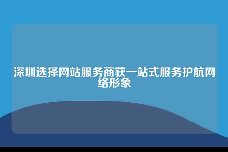 深圳选择网站服务商获一站式服务护航网络形象