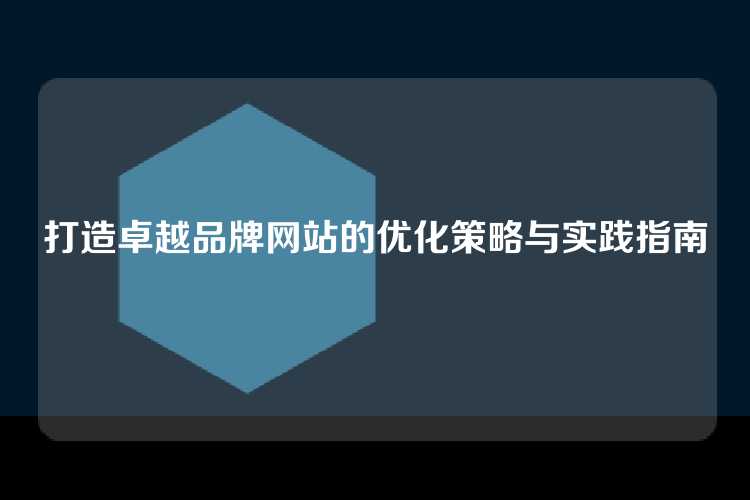 打造卓越品牌网站的优化策略与实践指南