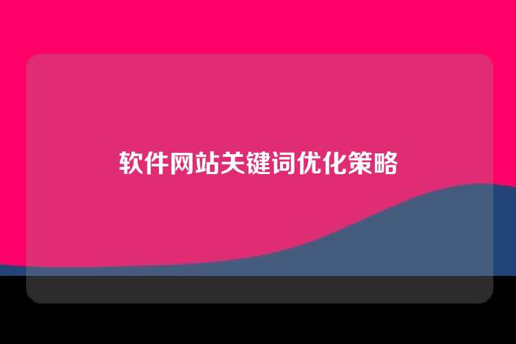 软件网站关键词优化策略