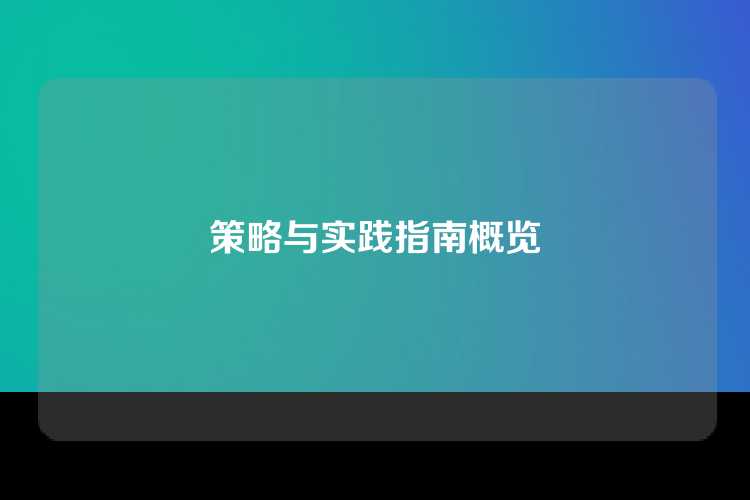 策略与实践指南概览
