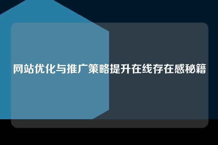 网站优化与推广策略提升在线存在感秘籍