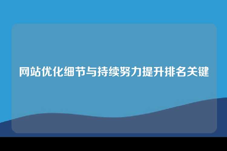 网站优化细节与持续努力提升排名关键