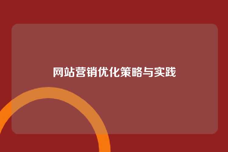 网站营销优化策略与实践
