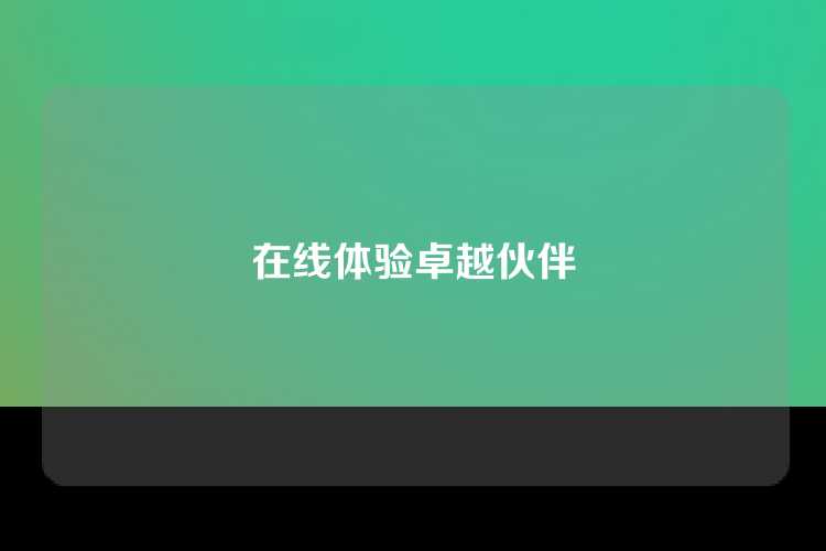 在线体验卓越伙伴