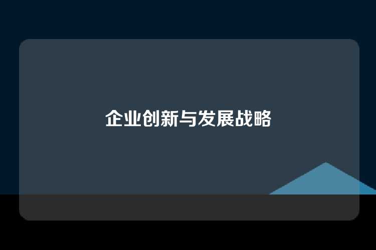 企业创新与发展战略