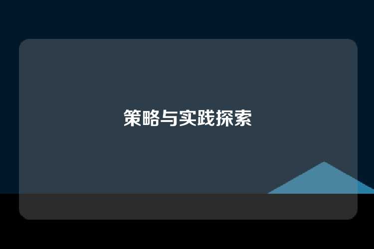 策略与实践探索
