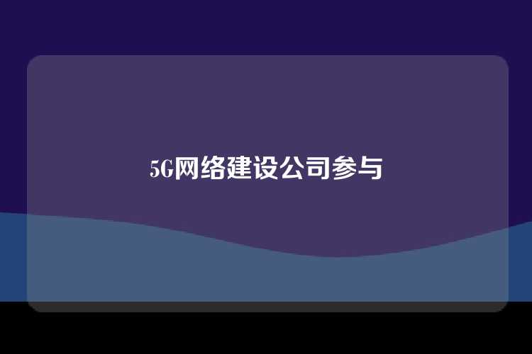 5G网络建设公司参与
