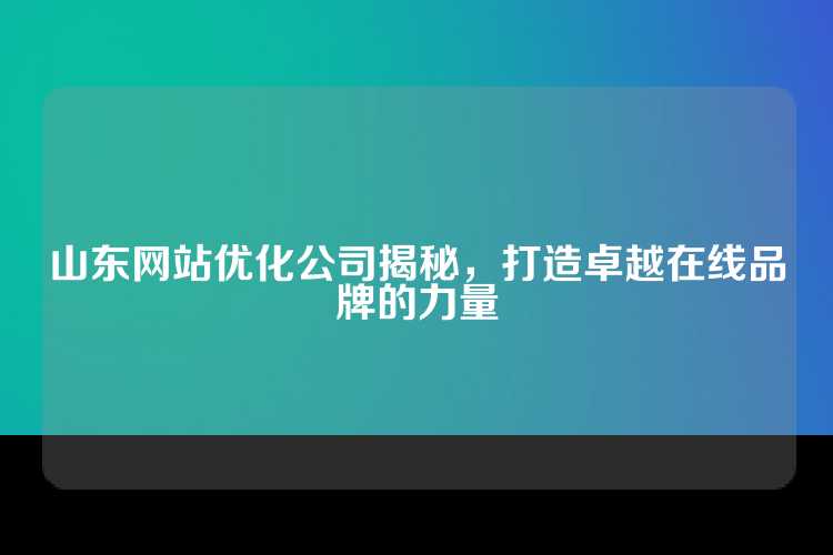 山东网站优化公司揭秘，打造卓越在线品牌的力量