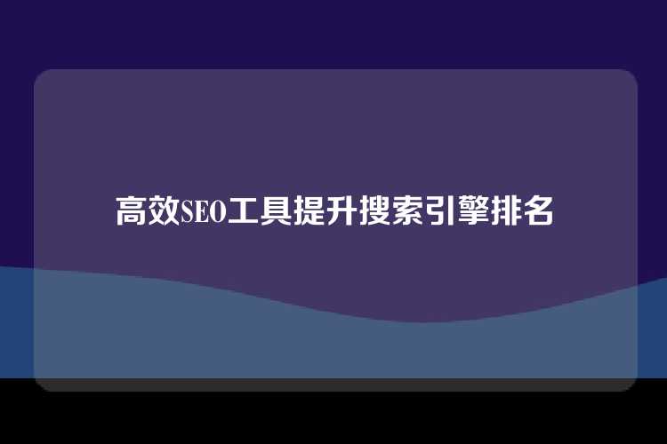 高效SEO工具提升搜索引擎排名