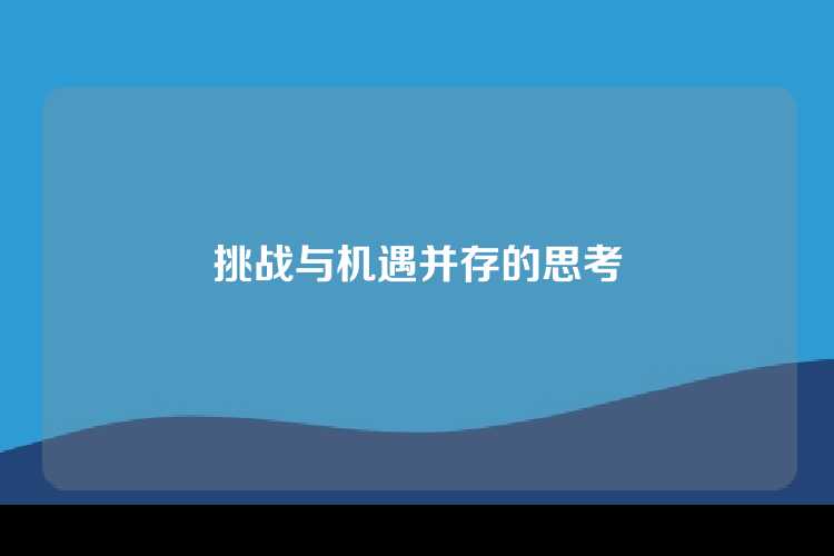 挑战与机遇并存的思考