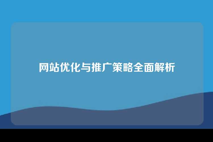 网站优化与推广策略全面解析