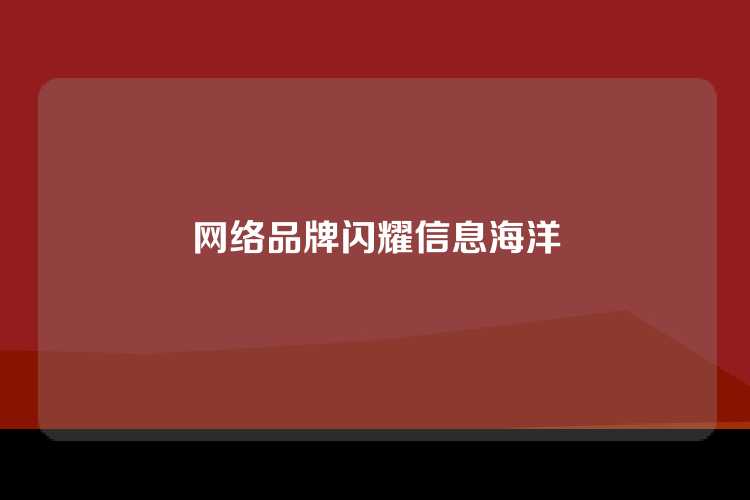 网络品牌闪耀信息海洋