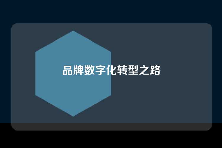 品牌数字化转型之路