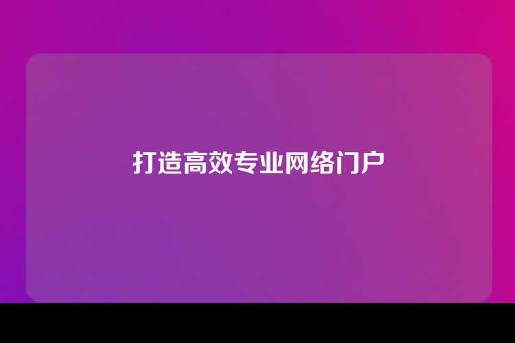 打造高效专业网络门户