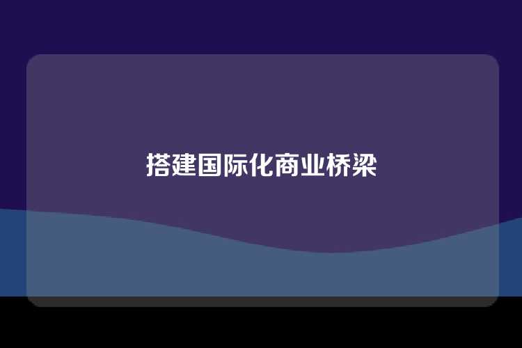 搭建国际化商业桥梁