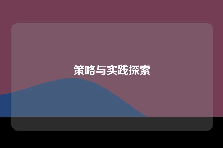 策略与实践探索