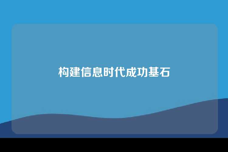 构建信息时代成功基石