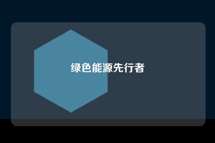 绿色能源先行者