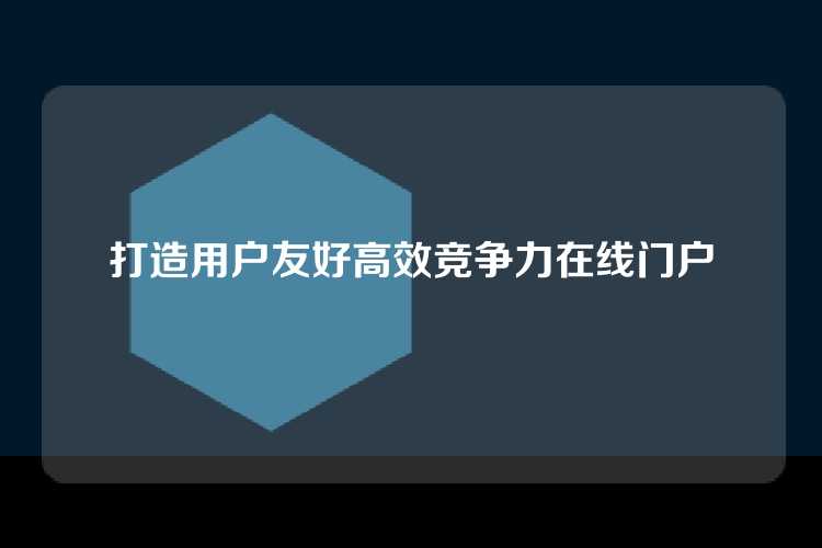 打造用户友好高效竞争力在线门户