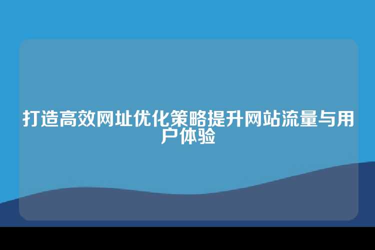 打造高效网址优化策略提升网站流量与用户体验