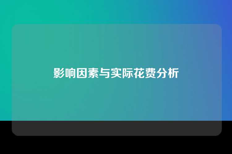 影响因素与实际花费分析