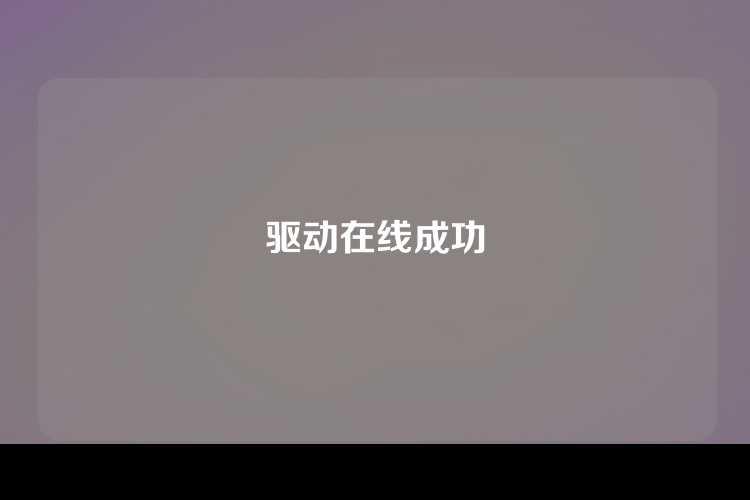 驱动在线成功