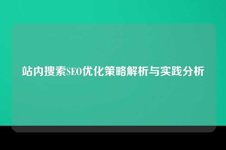 站内搜索SEO优化策略解析与实践分析