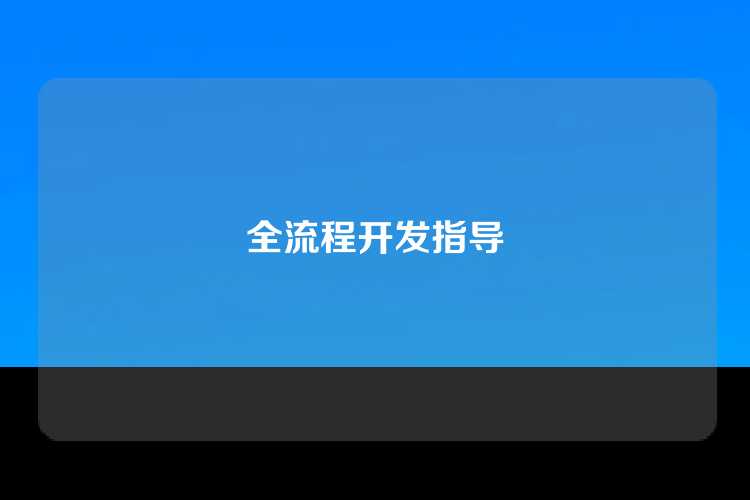全流程开发指导