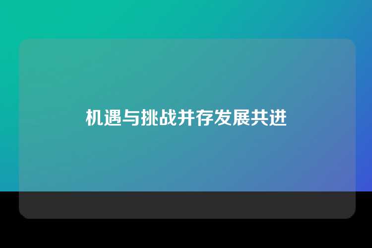 机遇与挑战并存发展共进