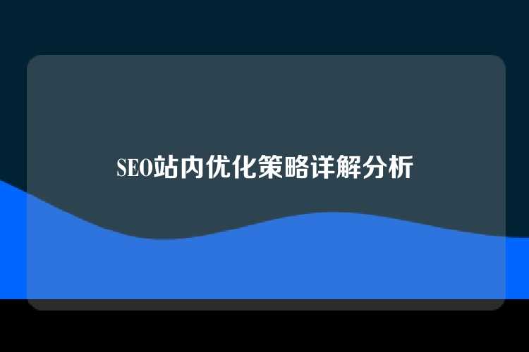 SEO站内优化策略详解分析