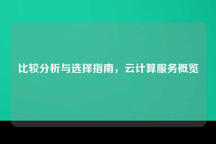 比较分析与选择指南，云计算服务概览