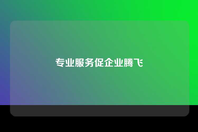 专业服务促企业腾飞