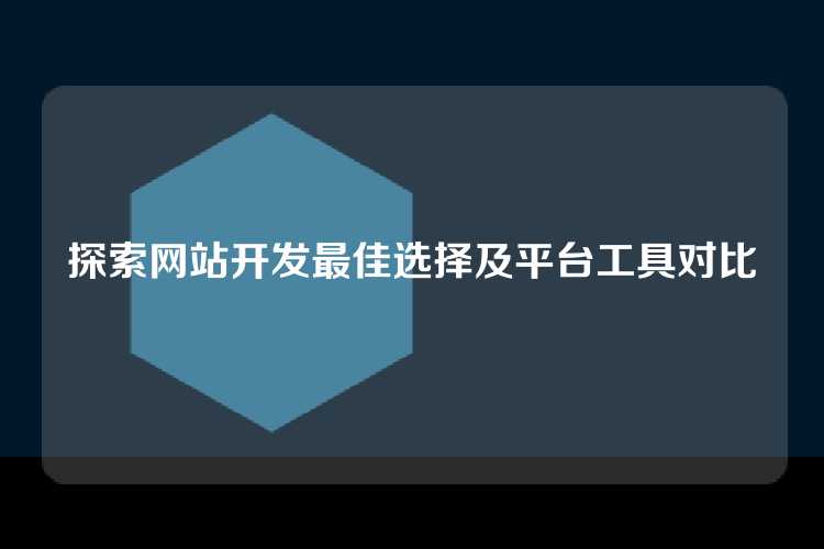 探索网站开发最佳选择及平台工具对比