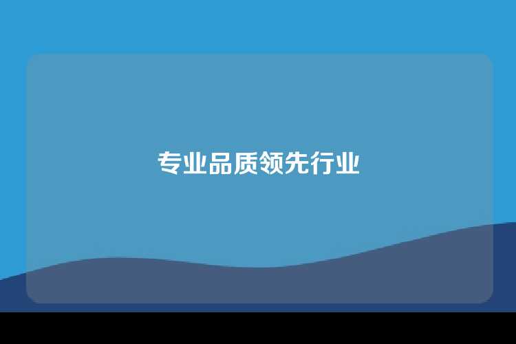 专业品质领先行业