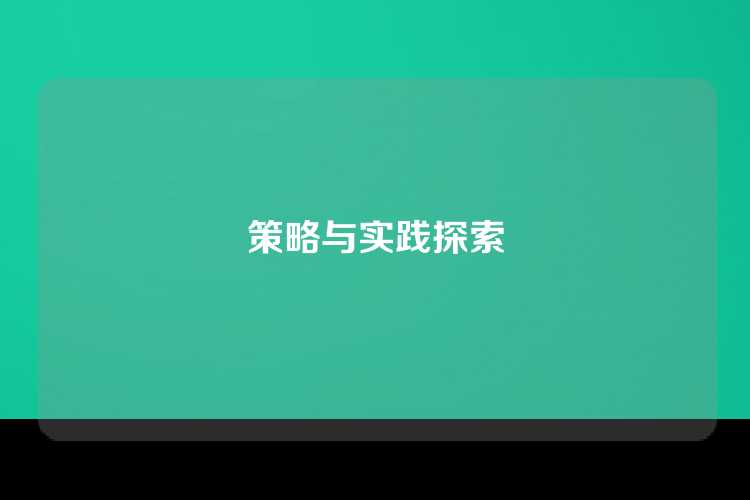 策略与实践探索