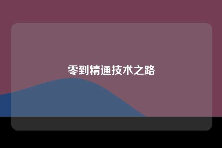 零到精通技术之路