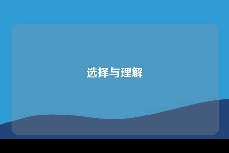 选择与理解