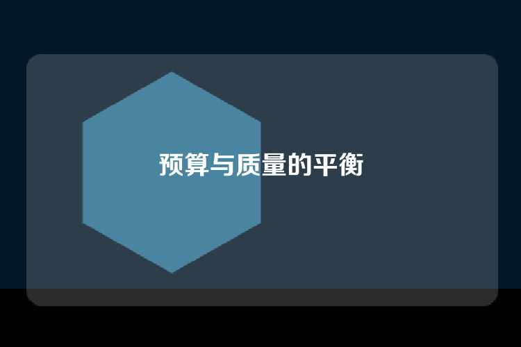 预算与质量的平衡
