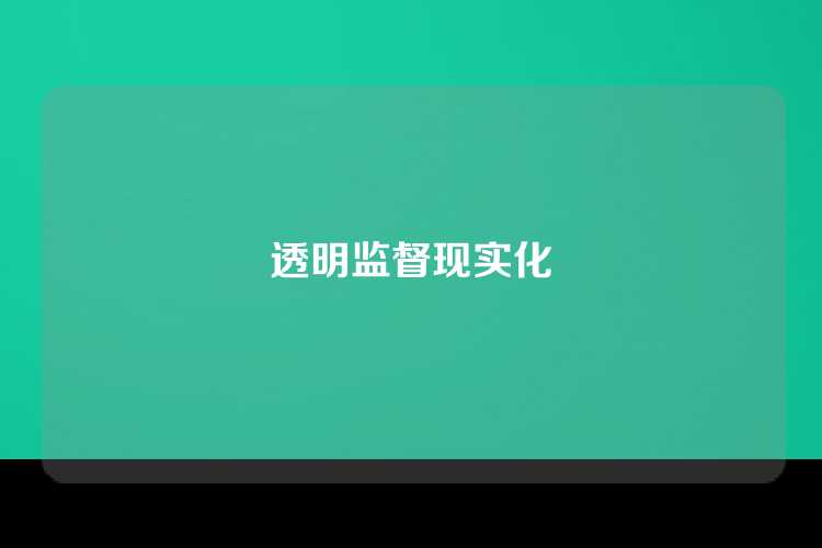 透明监督现实化