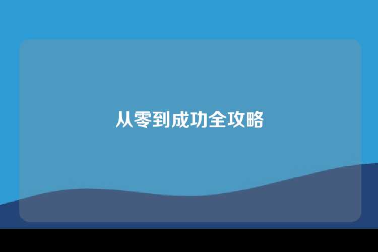 从零到成功全攻略